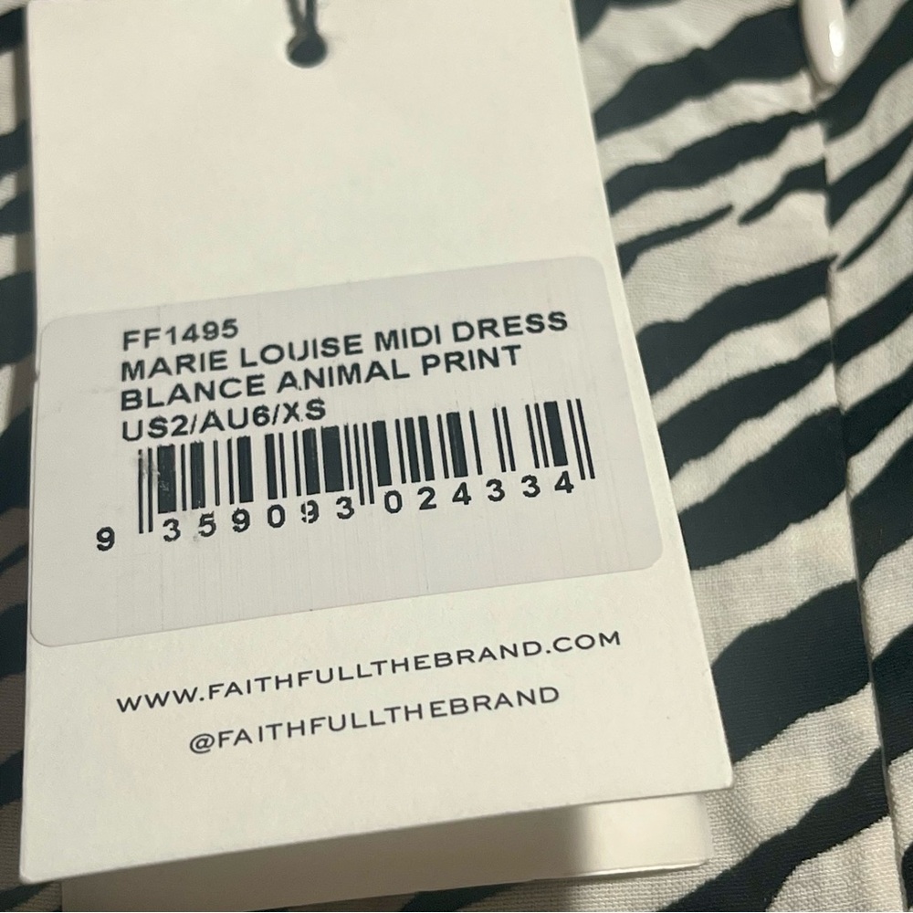 NWT Faithful the Brand Monochrome Zebra Pattern Dress - Picture 4 of 10